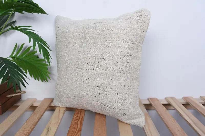 18x18 Beige Pillow Sham, Wholesale Cushion Case, Pillow Cover, Pillow for Sofa, Interior Designer Pillow, Vintage Pillow - 5
