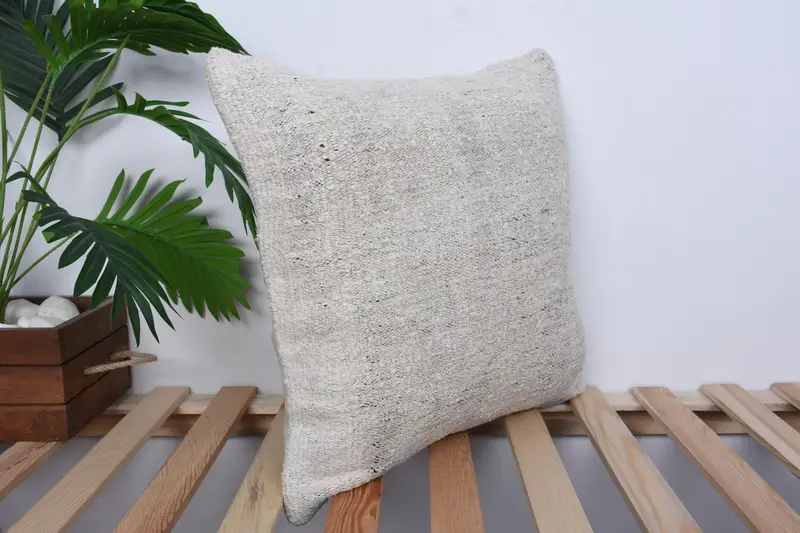 18x18 Beige Pillow Sham, Wholesale Cushion Case, Pillow Cover, Pillow for Sofa, Interior Designer Pillow, Vintage Pillow - 4