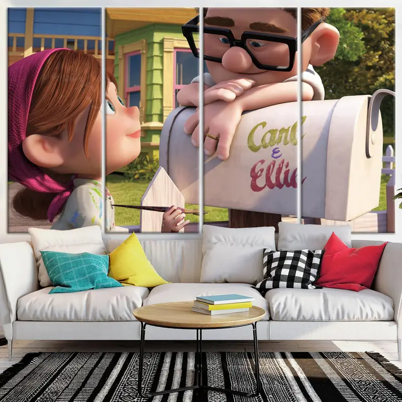 Carl And Ellie, Love Canvas, Movie Up Poster, Movie Up Wall Art, Movie Up Canvas, Carl Fredricksen, Cartoon Wall Art, Cartoon Canvas - 3