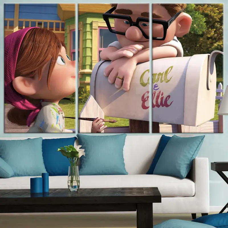 Carl And Ellie, Love Canvas, Movie Up Poster, Movie Up Wall Art, Movie Up Canvas, Carl Fredricksen, Cartoon Wall Art, Cartoon Canvas - 2
