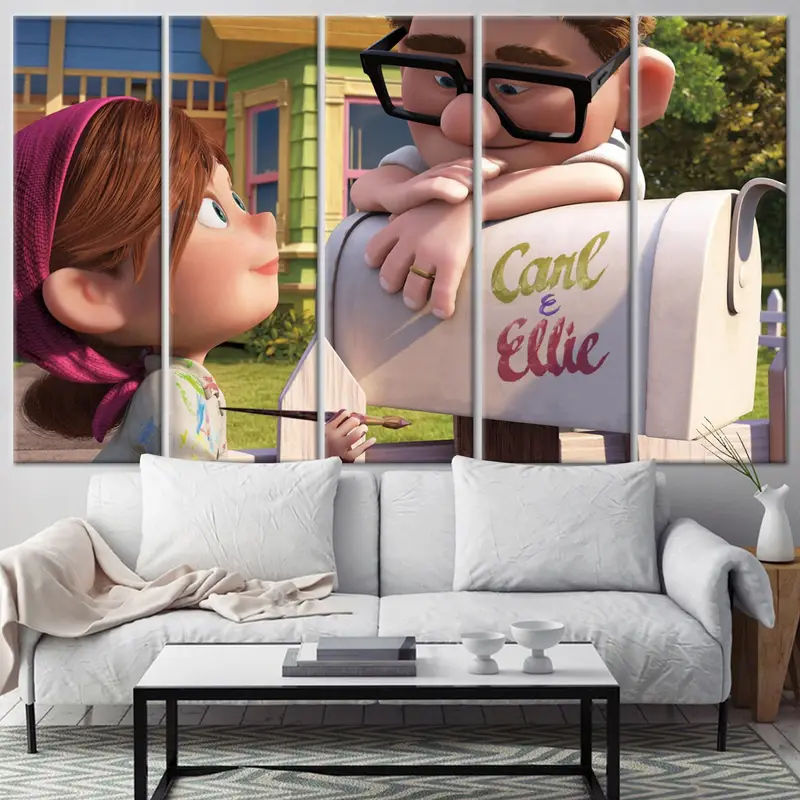 Carl And Ellie, Love Canvas, Movie Up Poster, Movie Up Wall Art, Movie Up Canvas, Carl Fredricksen, Cartoon Wall Art, Cartoon Canvas - 4