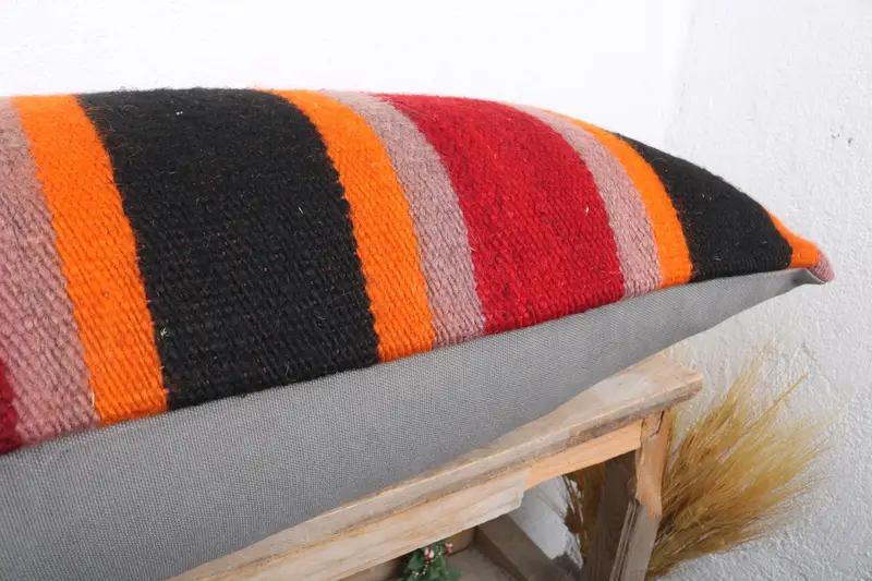 Rustic Pillow, Interior Designer Pillow, Turkish Kilim Pillow, Turkish Pillow, Cozy Throw Pillow, Pillow Sham, 16x36 Brown Pillow Case - 6