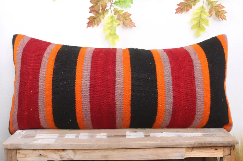 Rustic Pillow, Interior Designer Pillow, Turkish Kilim Pillow, Turkish Pillow, Cozy Throw Pillow, Pillow Sham, 16x36 Brown Pillow Case - 2