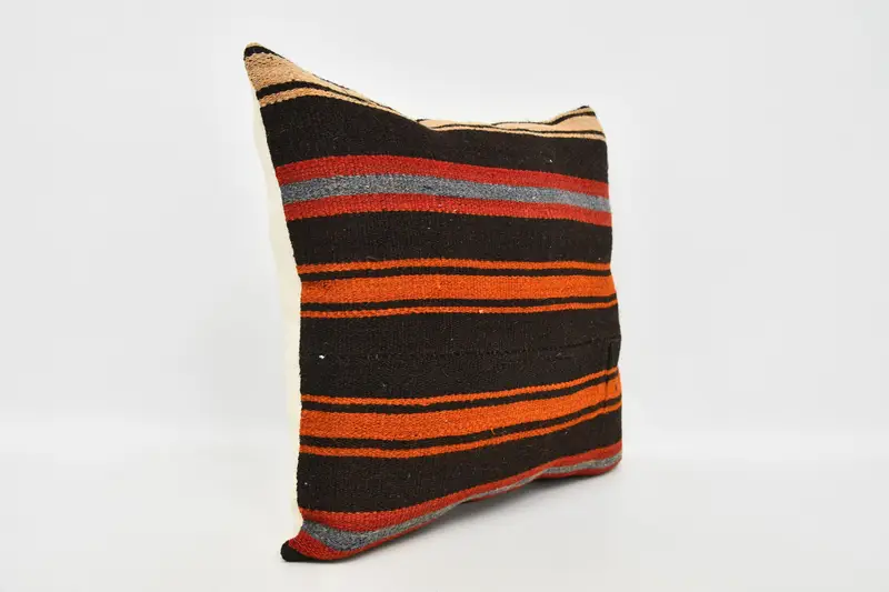20x20 Brown Cushion Cover, Pillow for Sofa, Turkish Pillow, Hippie Throw Cushion, Kilim Pillow Cover, Authentic Cushion Cover, Pillow - 3