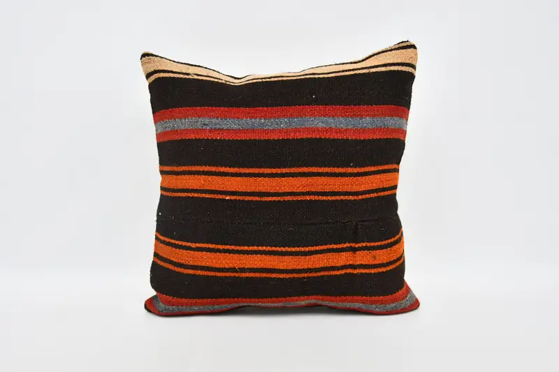 20x20 Brown Cushion Cover, Pillow for Sofa, Turkish Pillow, Hippie Throw Cushion, Kilim Pillow Cover, Authentic Cushion Cover, Pillow - 1