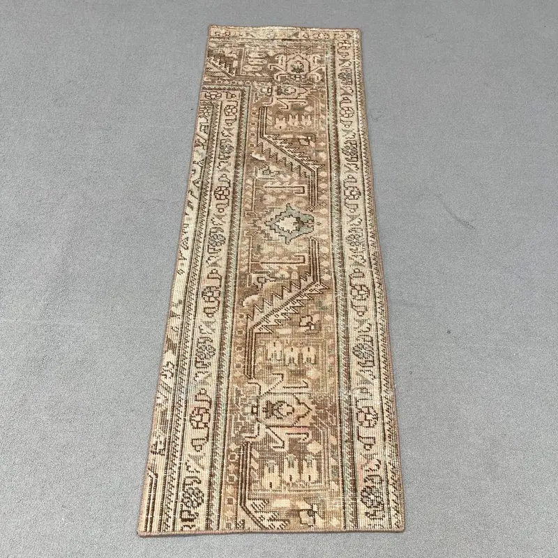 Kahverengi, Yeşil Kamuflaj Halı, 1,8x5,4 ft Şık Dekor