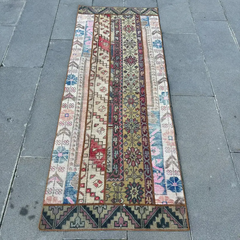 2,4x6,2 ft Teppich, türkischer Läuferteppich, roter marokkanischer Oushak-Teppich - 1