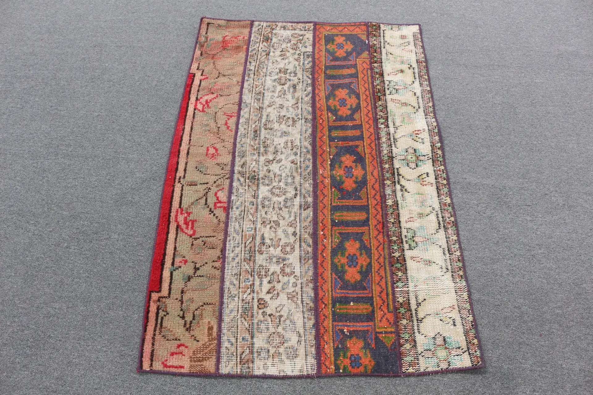 2.8x4.3 ft Küçük Türk Vintage Halısı, Kırmızı Oryantal Yün Halı - 1