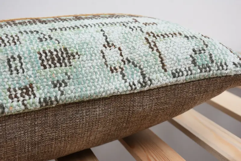 Turkish Pillow, Throw Kilim Pillow, 12x24 Beige Pillow Cover, Vintage Kilim Throw Pillow, Pillow Sham, Luxury Pillow Sham - 7