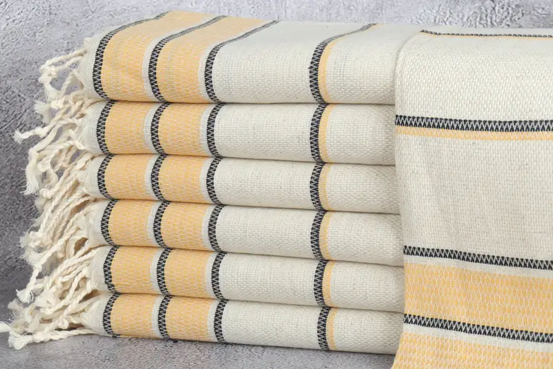 Small Bath Towels, 40x20 Linen Striped Towel, Kitchen Towel, Bridesmaid Gifts Personalized, Wedding Anniversary Gift, Monogram Kitchen Towel - 1