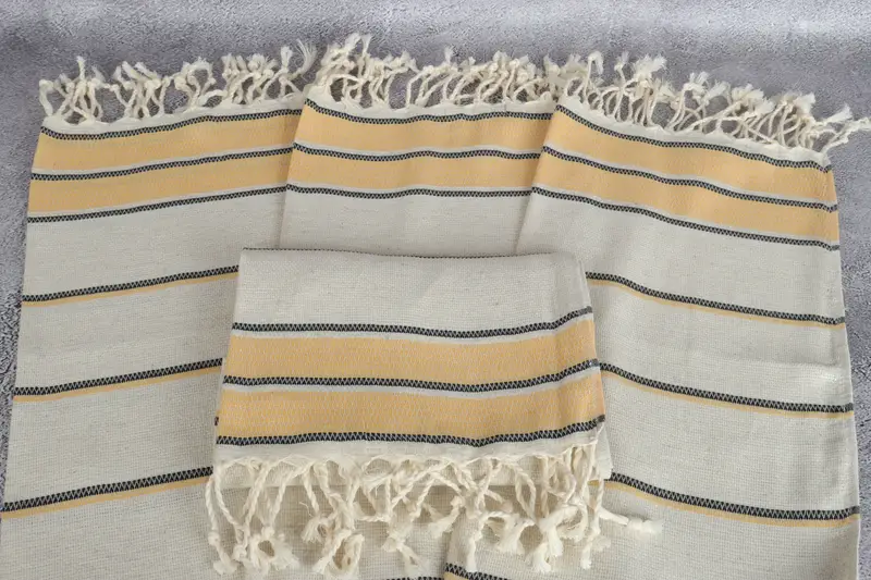 Small Bath Towels, 40x20 Linen Striped Towel, Kitchen Towel, Bridesmaid Gifts Personalized, Wedding Anniversary Gift, Monogram Kitchen Towel - 4