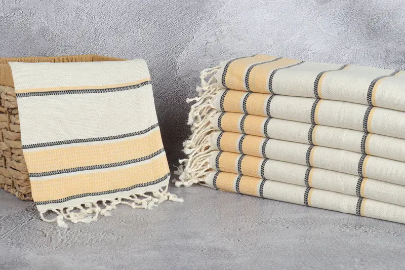 Small Bath Towels, 40x20 Linen Striped Towel, Kitchen Towel, Bridesmaid Gifts Personalized, Wedding Anniversary Gift, Monogram Kitchen Towel - 3