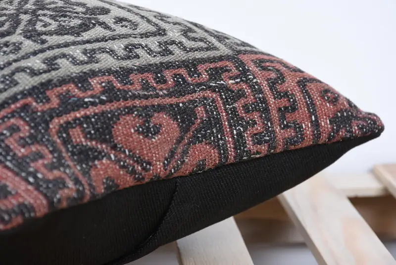 Vintage Kilim Pillow, Pillow Case, Boho Pillow Sham Cover, Turkish Rugs Pillow Sham, 14x14 Brown Pillow, Muted Pillow, Home Decor Pillow - 7