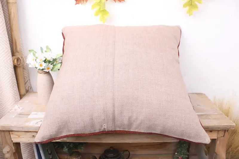 Pillow for Couch, Indoor Pillow Case, Outdoor Patio Cushion Case, 20x20 Red Pillow, Ethnical Kilim Rug Pillow, Pillow Sham, Gift Pillow - 7