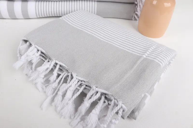 Housewarming Gift, Custom Wedding Gifts, Quick-dry travel peshtemal towel, Best Friend Gift Ideas, 70x40 Cotton Striped Towel, Large Turkish Towel - 5