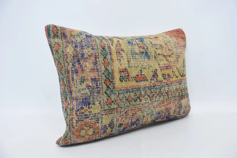Kilim Pillow, Aztec Pillow Case, 20x28 Blue Pillow, Home Decor Pillow, Pillow Case, Muted Cushion Case, Pillow for Sofa, Handwoven Pillow - 3
