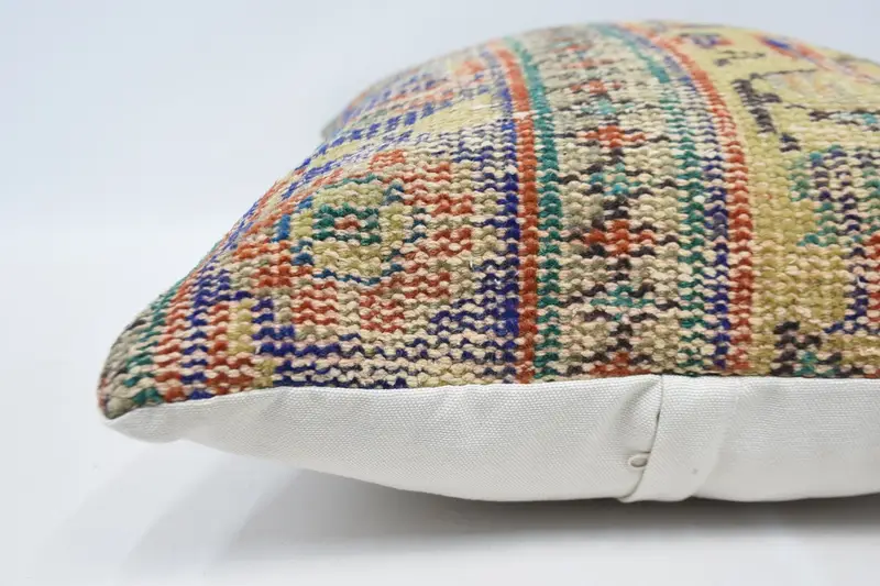 Kilim Pillow, Aztec Pillow Case, 20x28 Blue Pillow, Home Decor Pillow, Pillow Case, Muted Cushion Case, Pillow for Sofa, Handwoven Pillow - 5