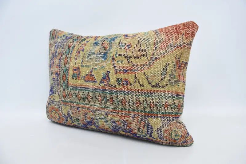 Kilim Pillow, Aztec Pillow Case, 20x28 Blue Pillow, Home Decor Pillow, Pillow Case, Muted Cushion Case, Pillow for Sofa, Handwoven Pillow - 4