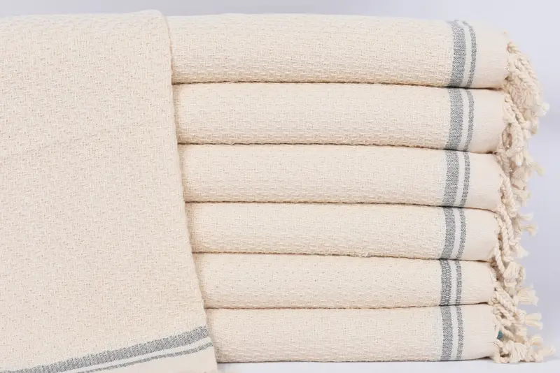 Small Bath Towels Dark Gray Striped Tea Towel, 38x18 Inches