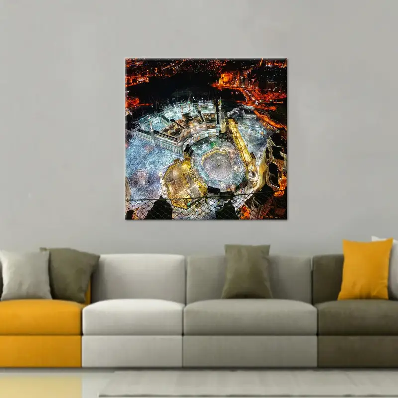 Elegante paisaje de Kabaa, regalo musulmán, lienzo impreso