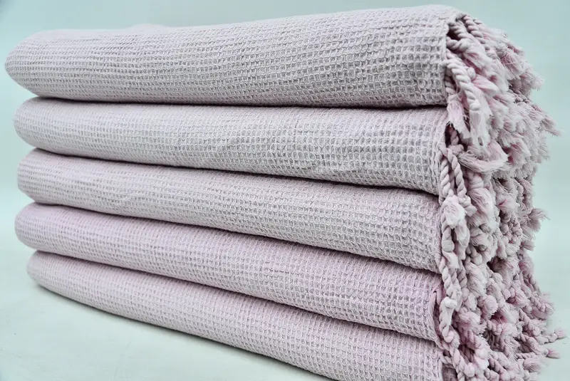 80x68 Cotton Waffle Towel, Throw Blanket Couch, Turkish Throw Blanket, Bridesmaid Gifts Personalized, Woven Throw Blanket, Bridal Shower Gift - 4