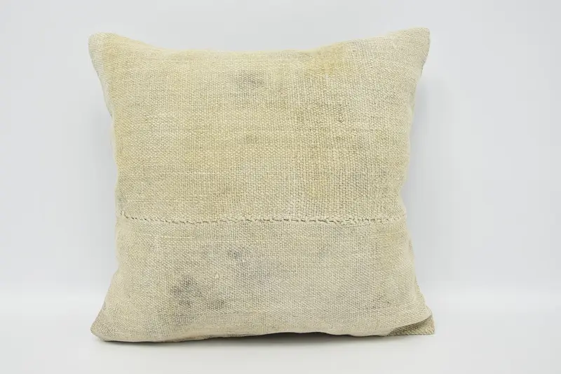Beige Turkish Plaid Pillow Sham, 16x16 inch Southwestern Gift Euro Sham - 1