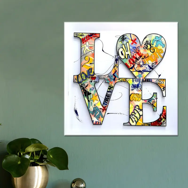 モダン ラブ キャンバス: エレガントなバレンタインデー ギフト プリント