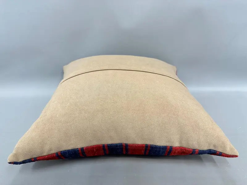 Hippie Throw Pillow Cover, Gift Pillow, Pillow for Couch, Art Deco Cushion, Nomadic Cushion, Pillow, Vintage Kilim Throw Pillow, 18x18 Red Cushion - 7