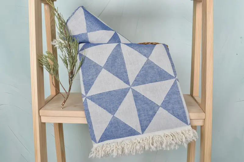 Beach towel, Custom Beach Towel, 70x40 Cotton Geometric Towel, Sand-resistant towel, Turkish Beach Towel Personalized, Anniversary Gift For Her - 5