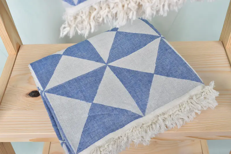 Beach towel, Custom Beach Towel, 70x40 Cotton Geometric Towel, Sand-resistant towel, Turkish Beach Towel Personalized, Anniversary Gift For Her - 6