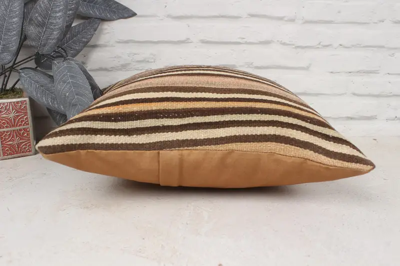 Pillow for Couch, Pillow for Sofa, Turkish Kilim Pillow, Pillow, Ethnic Throw Cushion Cover, 16x16 Beige Cushion Cover, Natural Cushion - 5