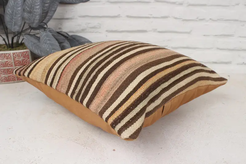 Pillow for Couch, Pillow for Sofa, Turkish Kilim Pillow, Pillow, Ethnic Throw Cushion Cover, 16x16 Beige Cushion Cover, Natural Cushion - 6