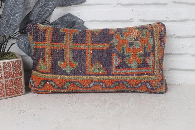 8x16 Blue Pillow, Cushion Cover, Gift Pillow, Ethnic Throw Cushion, Boho Pillow Sham Cover, Pillow for Sofa, Comfy Throw Pillow Case - 1