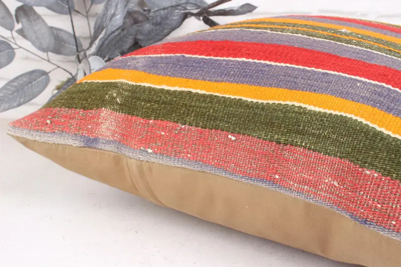 Kilim Pillow, 24x24 Red Pillow Cover, Interior Designer Pillow, Tapestry Pillow, Pillow Sham, Turkish Kilim Pillow, Anatolian Cushion Case - 7