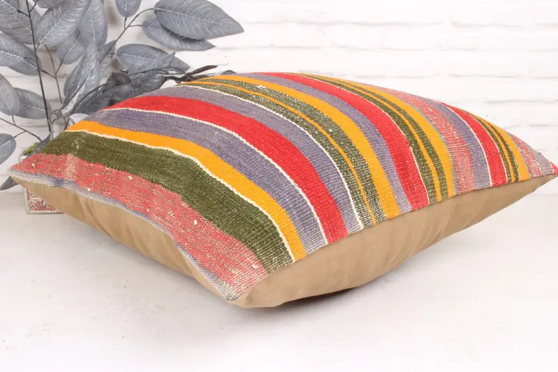 Kilim Pillow, 24x24 Red Pillow Cover, Interior Designer Pillow, Tapestry Pillow, Pillow Sham, Turkish Kilim Pillow, Anatolian Cushion Case - 6
