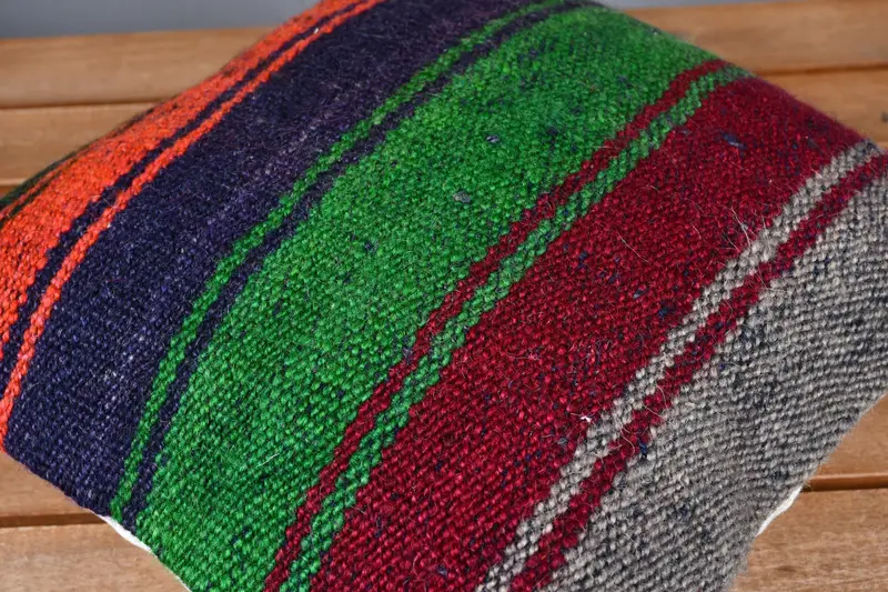 Garden Cushion, Vintage Kilim Throw Pillow, Patio Cushion Case, 12x12 Red Cushion Cover, Vintage Kilim Pillow, Pillow for Couch, Pillow - 4