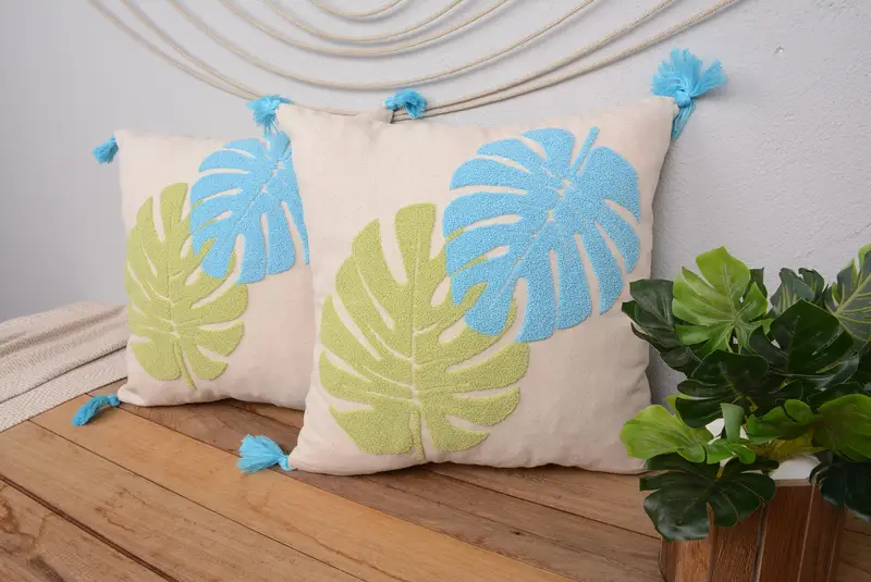 Almohada bordada del suroeste hecha a mano, almohada de lanzamiento vintage