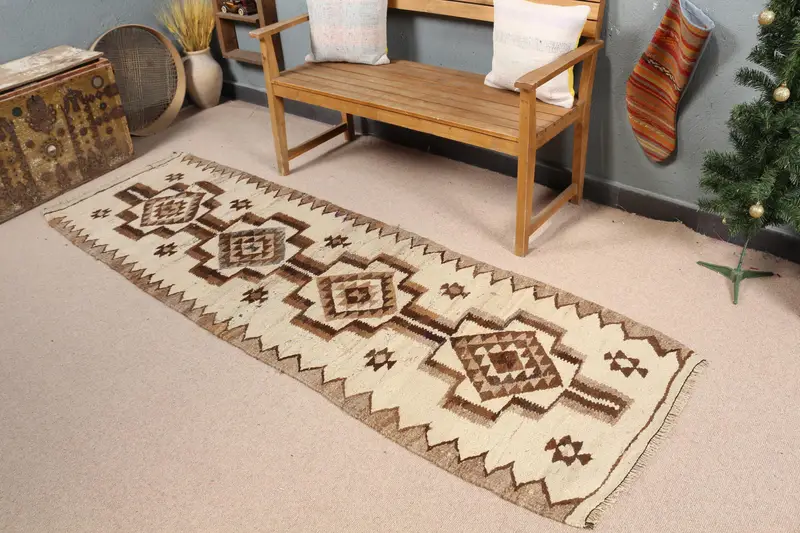 Beige Camouflage Rug, 2,5x8,3 ft Chic Home Decor