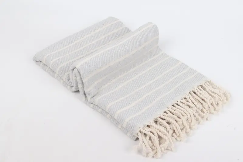 70x40 Bambus gestreiftes Handtuch, handgefertigt - 6