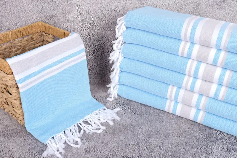 Gift For Boyfriend, Turkish Bath Towel Set, Bachelorette Party Gift, Organic Towel, 70x40 Cotton Striped Towel, Turkish Towel USA, Embroidered Towel - 3