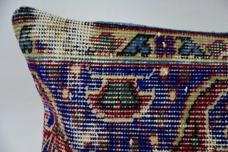 Cushion Cover, Handmade Rug Seat Cushion Case, Gift Pillow, Ethnical Kilim Rug Pillow, 12x48 Blue Pillow Cover, Kilim Pillow, Bed Cushion Case - 2
