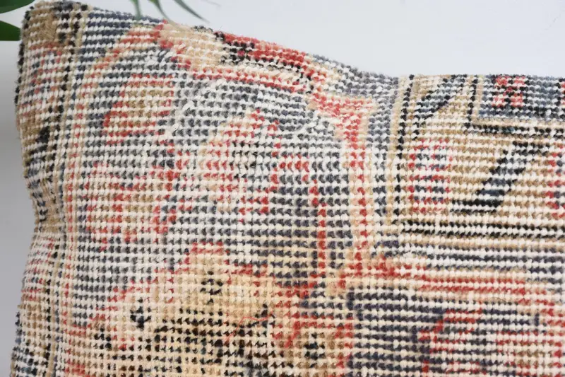 Nautical Throw Pillow Cover, Kilim Pillow, Turkish Bench Pillow Sham, Cushion, 12x24 Beige Pillow Sham, Vintage Pillow, Handmade Kilim Cushion - 2