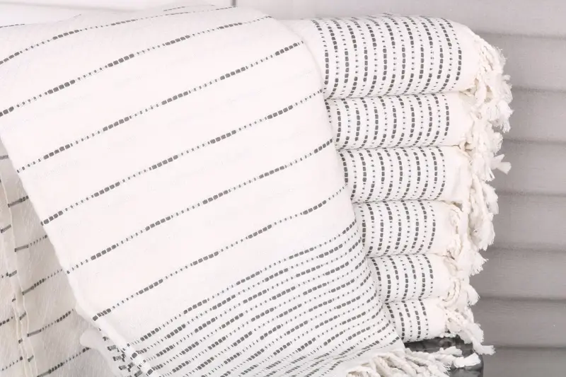Xmas Gifts, Luxury towel, Monogram Beach Towel, Personalized Bridesmaid Beach Towel, Wedding Towel, Hammam towel, 70x38 Cotton Striped Design Towel - 1