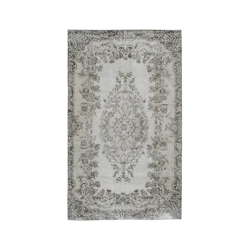 5,4x9,1 ft türkischer Teppich, großer Vintage-Teppich, grau umrandeter Teppich - 1