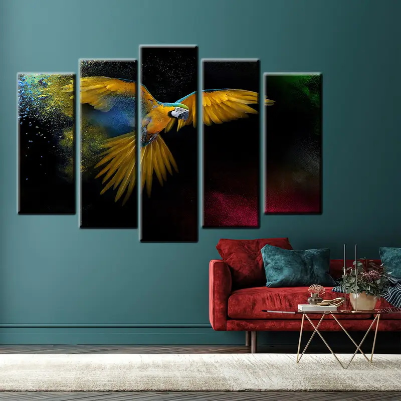 Yellow Parrot, Colorful Animals, Parrot Canvas, Parrot Wall Art, Animals Wall Art, Animals Canvas, Parrot Decor, Colorful Wall Art, Parrot, - 7