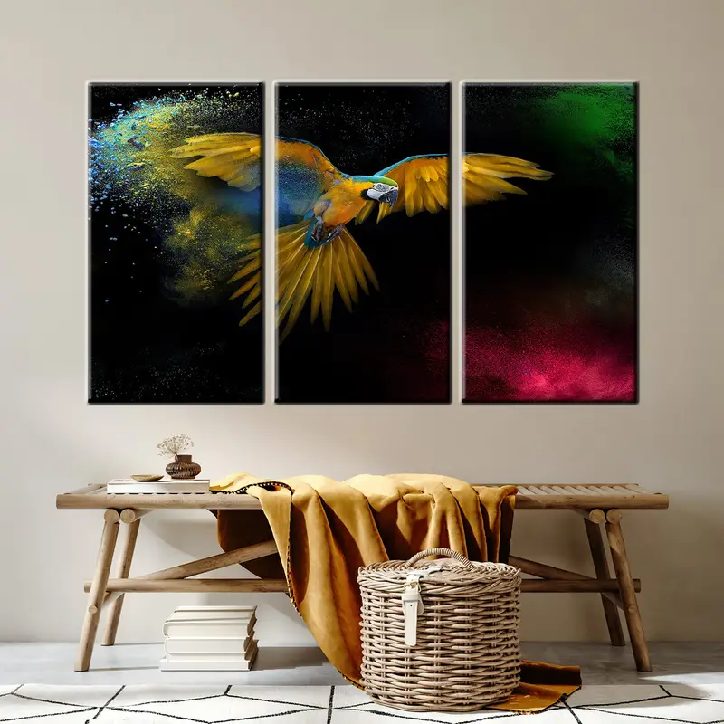 Yellow Parrot, Colorful Animals, Parrot Canvas, Parrot Wall Art, Animals Wall Art, Animals Canvas, Parrot Decor, Colorful Wall Art, Parrot, - 5