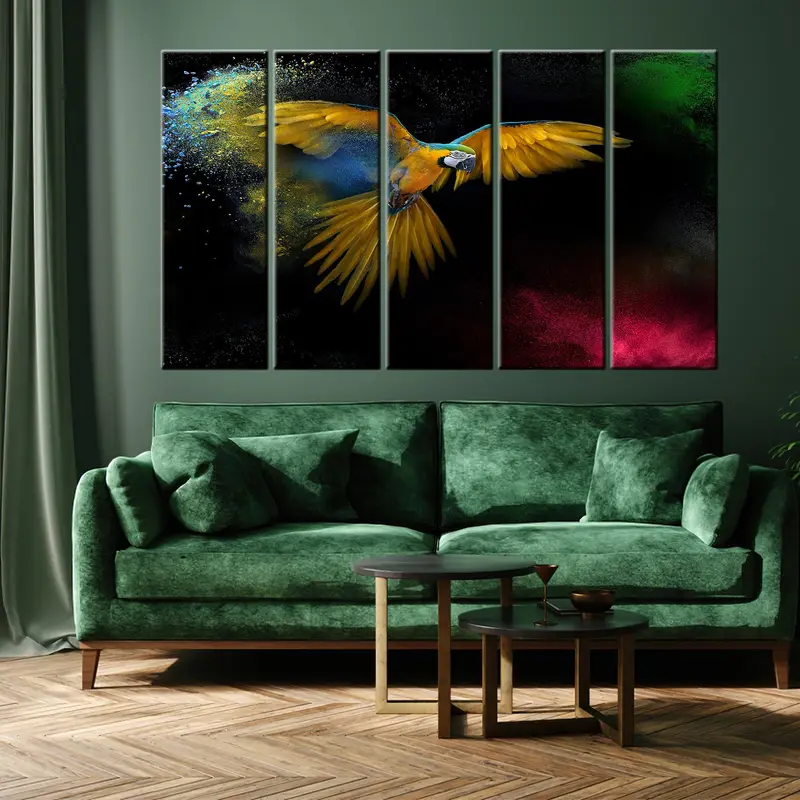 Yellow Parrot, Colorful Animals, Parrot Canvas, Parrot Wall Art, Animals Wall Art, Animals Canvas, Parrot Decor, Colorful Wall Art, Parrot, - 6