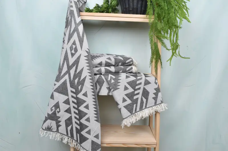 Soft towel, 76x40 Cotton Geometric Towel, Monogrammed Turkish Towel, Custom Towel Beach, Personalized Turkish Towel, Personalised Gift, Luxury towel - 7