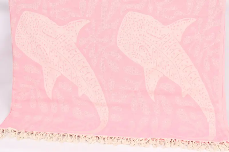 Custom Wedding Gifts, Tablecloth, Organic Throw, Oversized Beach Towel, Throw Blanket Couch, 100x92 Cotton Whale Design Towel, Spa Gift - 1