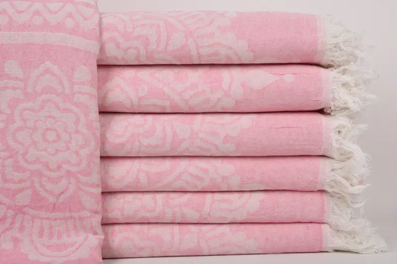 Cute Beach Towel, Bridal Shower Gift, Custom Wedding Gifts, Sand-resistant towel, Bathroom Towel, Holiday Towel, 74x36 Cotton Floral Patterned Towel - 1